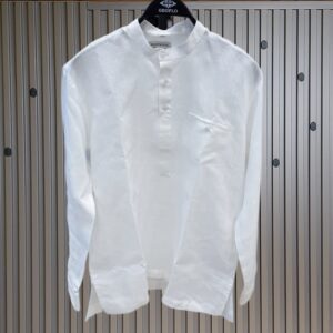 Vintage Style Polo Linen Shirts | White