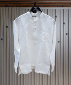 Vintage Style Polo Linen Shirts | White