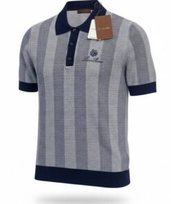Navy Stripped L. Piana Polo Sweatshirts