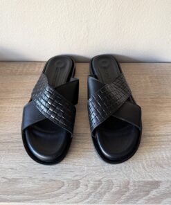 Cross Strap Slide Sandal | Black