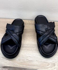 Iconic Side Adjustable straps Sandal Slide | Black
