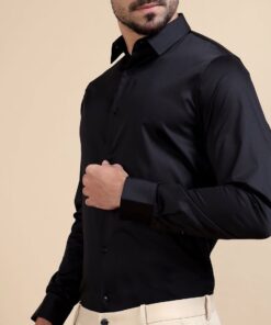 Black Slim Fit Comfort Shirt- Suit | Workwear