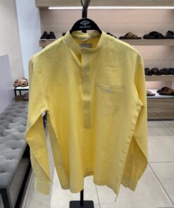 Light Yellow Collarless Shirt