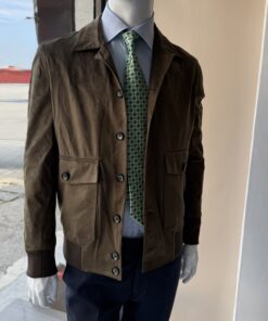 Elite Patch Pocket Suede Jacket | Olive Green