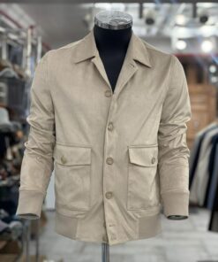 Elite Patch Pocket Suede Jacket | Cream White