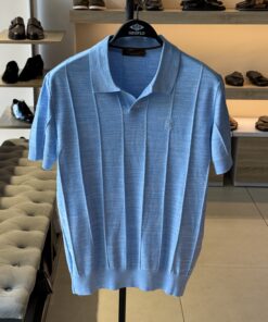 Skyblue Stripped Imprints L Piana Knitwear