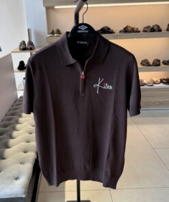 Coffee Brown Zipper Knitwear
