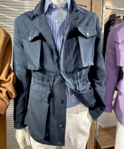 Navy High End Safari Jacket