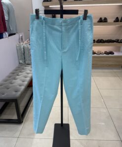 Vintage Ocean Blue Linen Pants