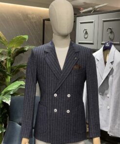 Double Breasted Vintage Office Navy Blazer