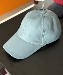 Genuine Leather Cap | Sky Blue