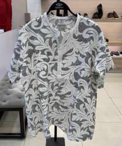 Stylish Imprinted Flowering Collarless Shirt