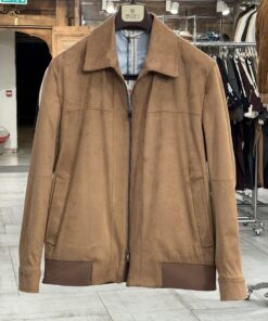 Double Zipper Suede High End Jacket | BROWN